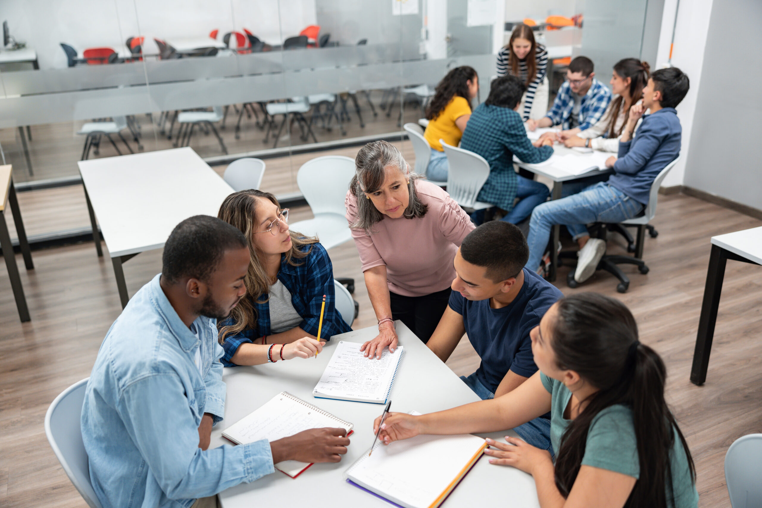 Students learning together